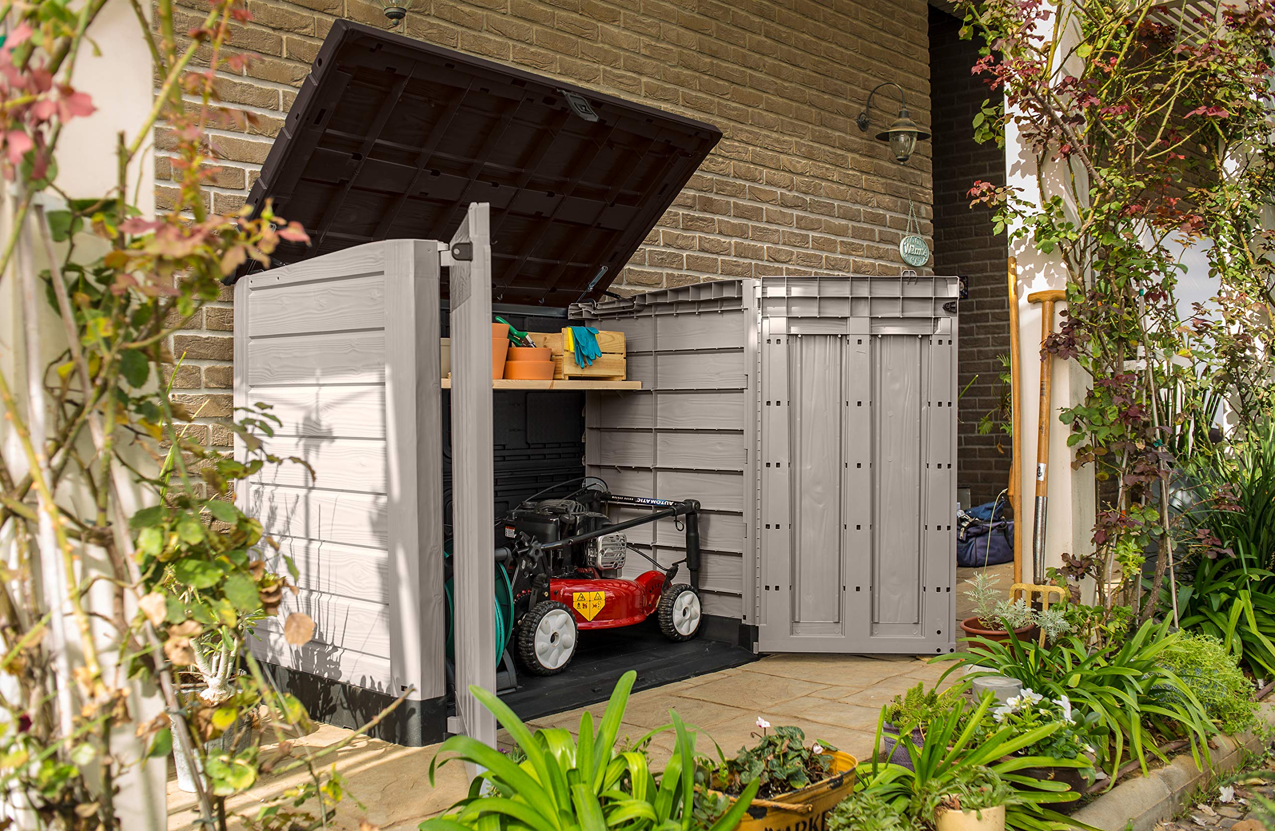 Keter 250001 Store It Out Pro Outdoor Storage Shed, 145.5 x 82 x 123cm Beige/Brown